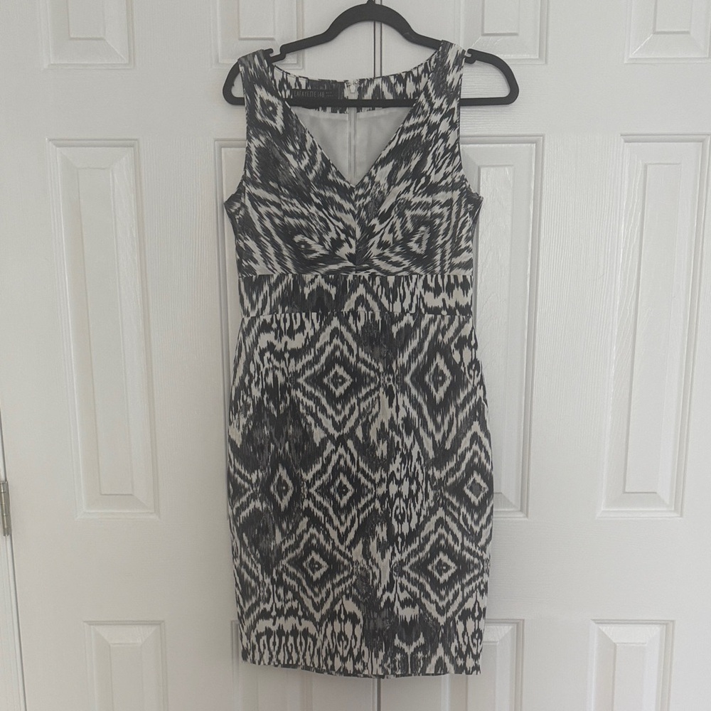 Lafayette 148 Black and White Patterned Sleeveless Dress